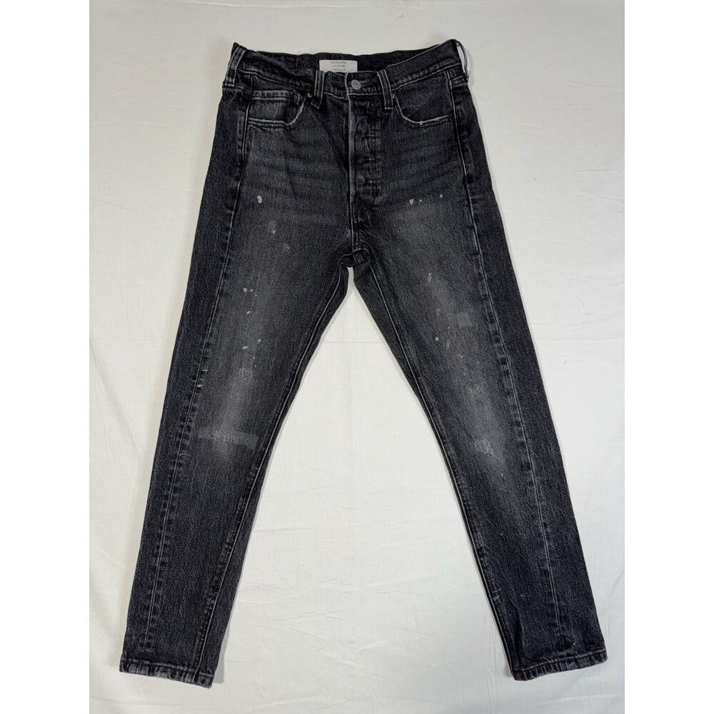 Levi’s Altered 501 Skinny - Black Paint Splatter Design- Size 26x28